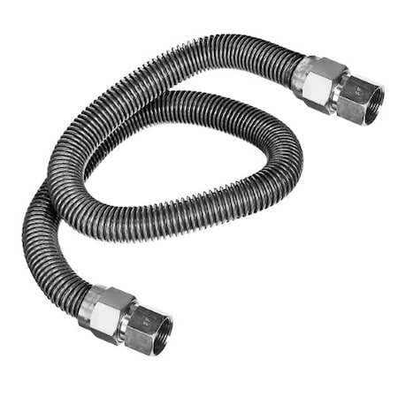 Flextron Gas Line Hose 1/2'' O.D. x 60'' Length with 1/2" FIP Fittings, Stainless Steel Flexible Connector FTGC-SS38-60B